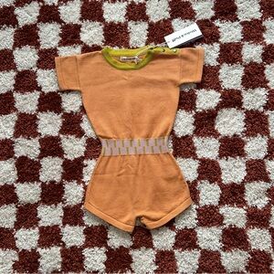 Misha & Puff Orange Keyboard Playsuit Knit Short Sleeve Romper NWT